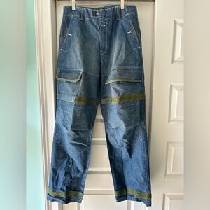 Vintage Marithe Francois Girbaud Jeans Mens 33 M Green Shuttle Tape Baggy Hiphop